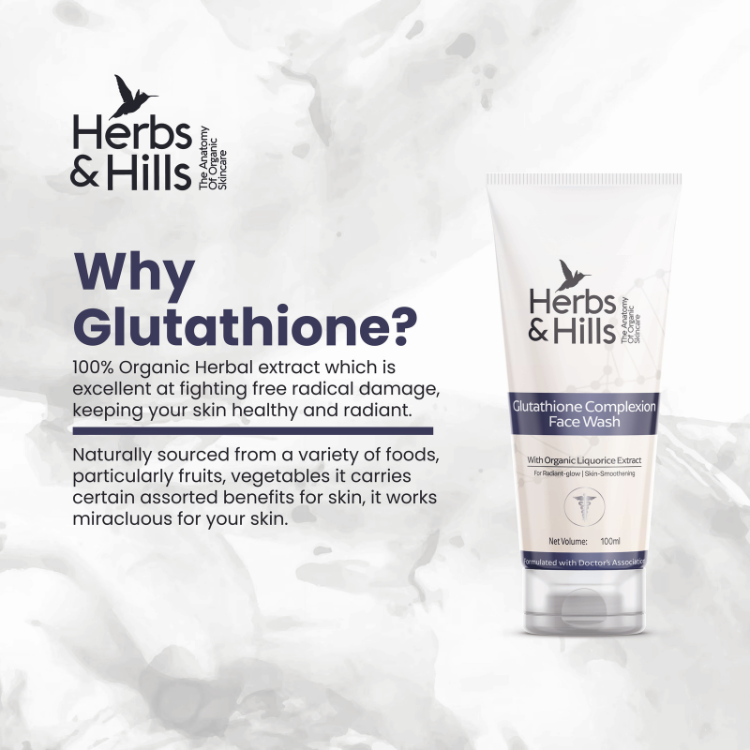 Glutathione Complexion Face Wash (100 ml) - HERBS AND HILLS
