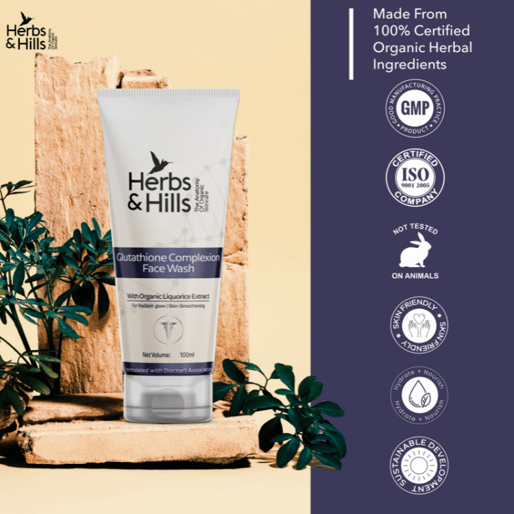 Glutathione Face Wash for Glowing Skin | Herbal Hills Face Wash HERBS AND HILLS Glutathione Face Wash for Glowing Skin | Herbal Hills Face Wash HERBS AND HILLS