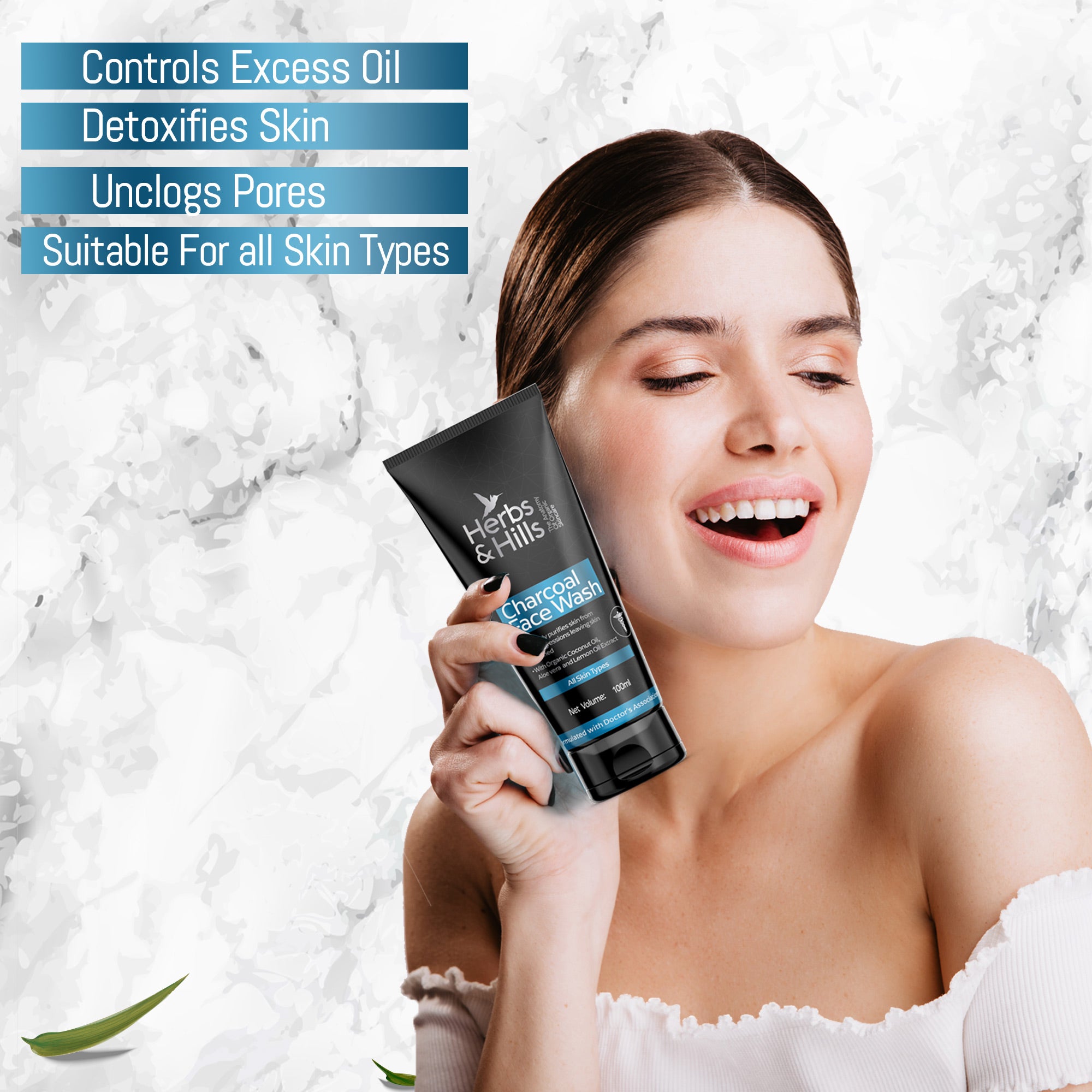 Charcoal Face Wash available in 50ml, 100ml