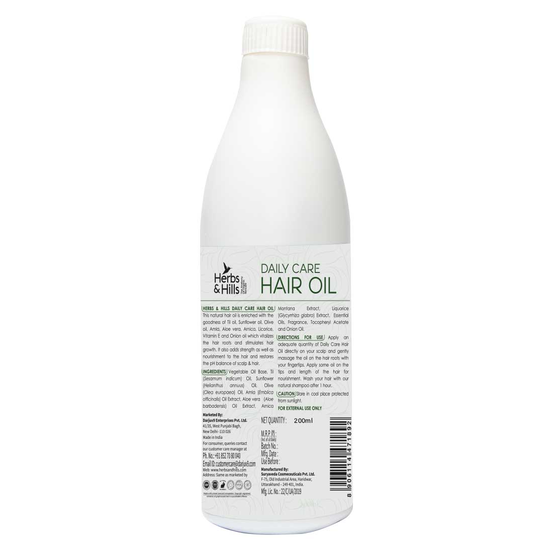 Daily Care Hair Oil available in 200ml, 500ml