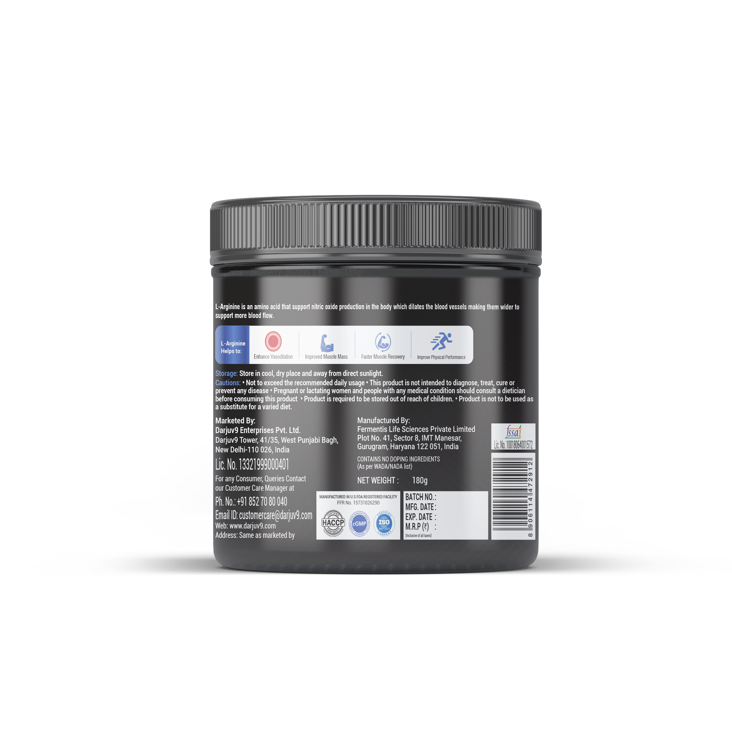 L-Arginine -Blueberry - HERBS AND HILLS