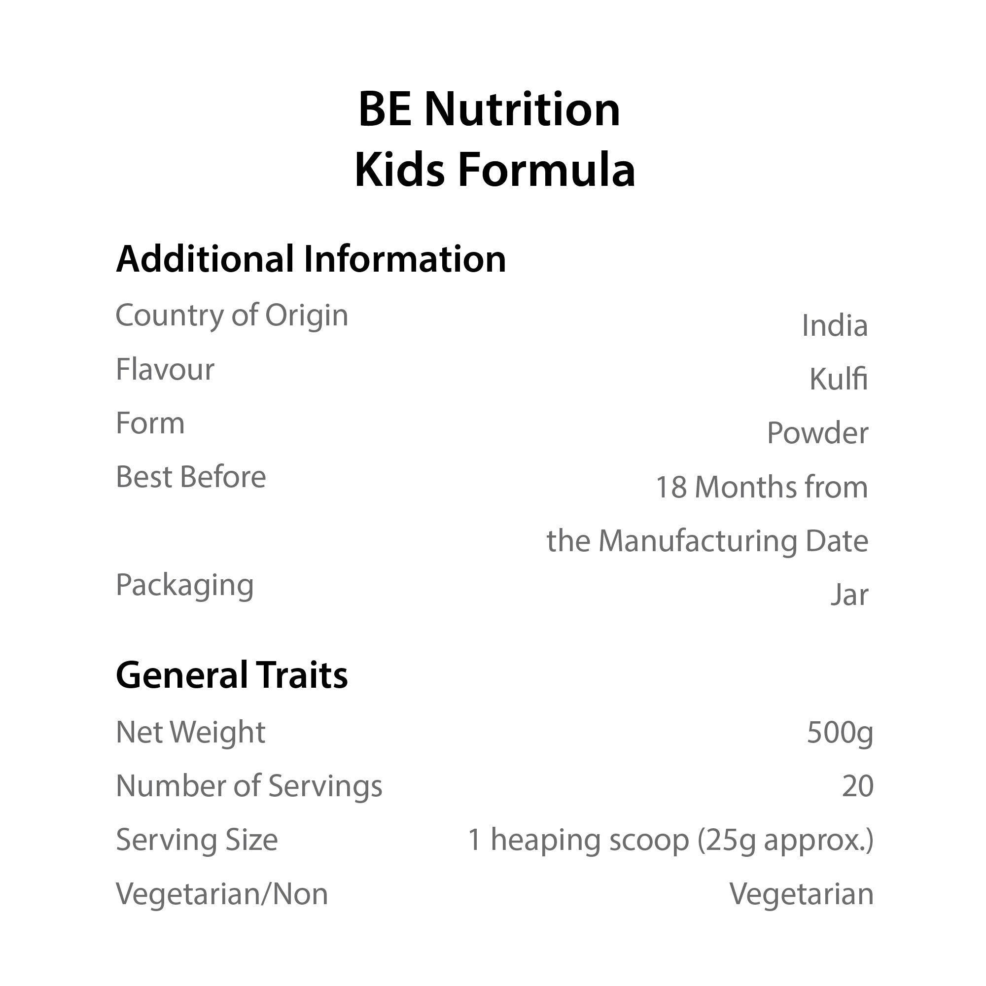 Kids Formula available in Chocolate, Kulfi, Cookies and Cream - HERBS AND HILLS