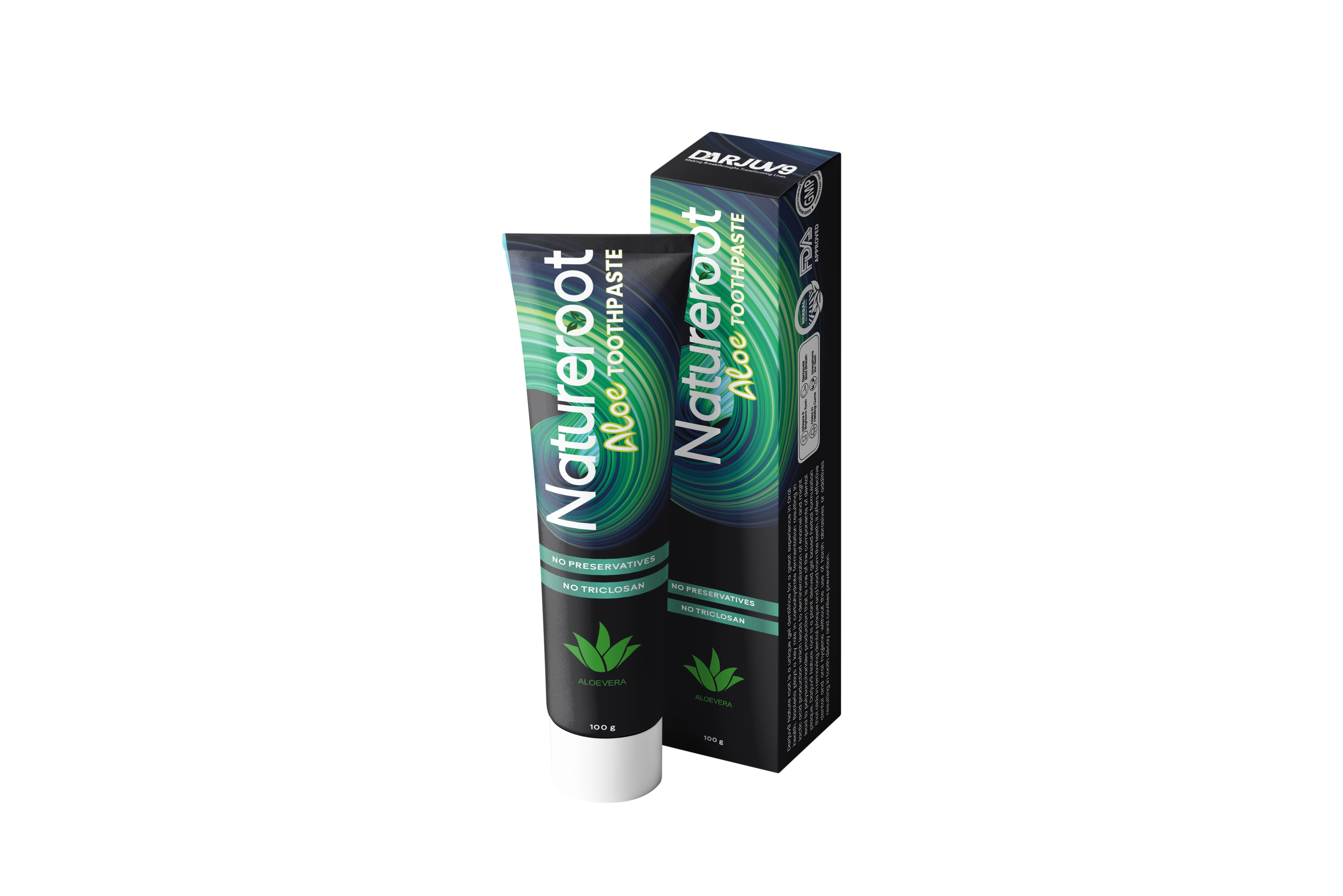 Natureroot Aloe Toothpaste - Pack of 3 (Each 119 Rs. & 100 gm) - HERBS AND HILLS