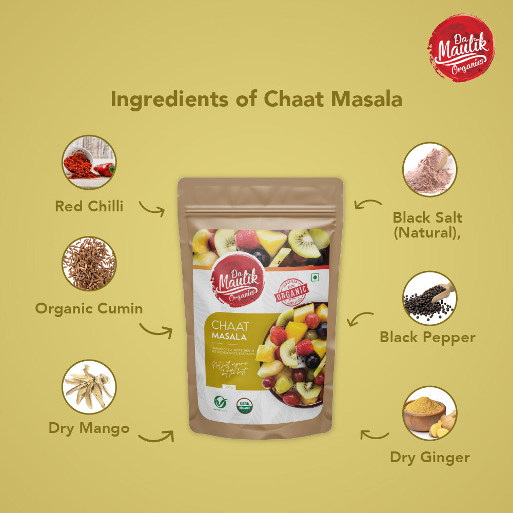 Organic Chaat Masala - Pack of 3 (Each 99 Rs.) - HERBS AND HILLS