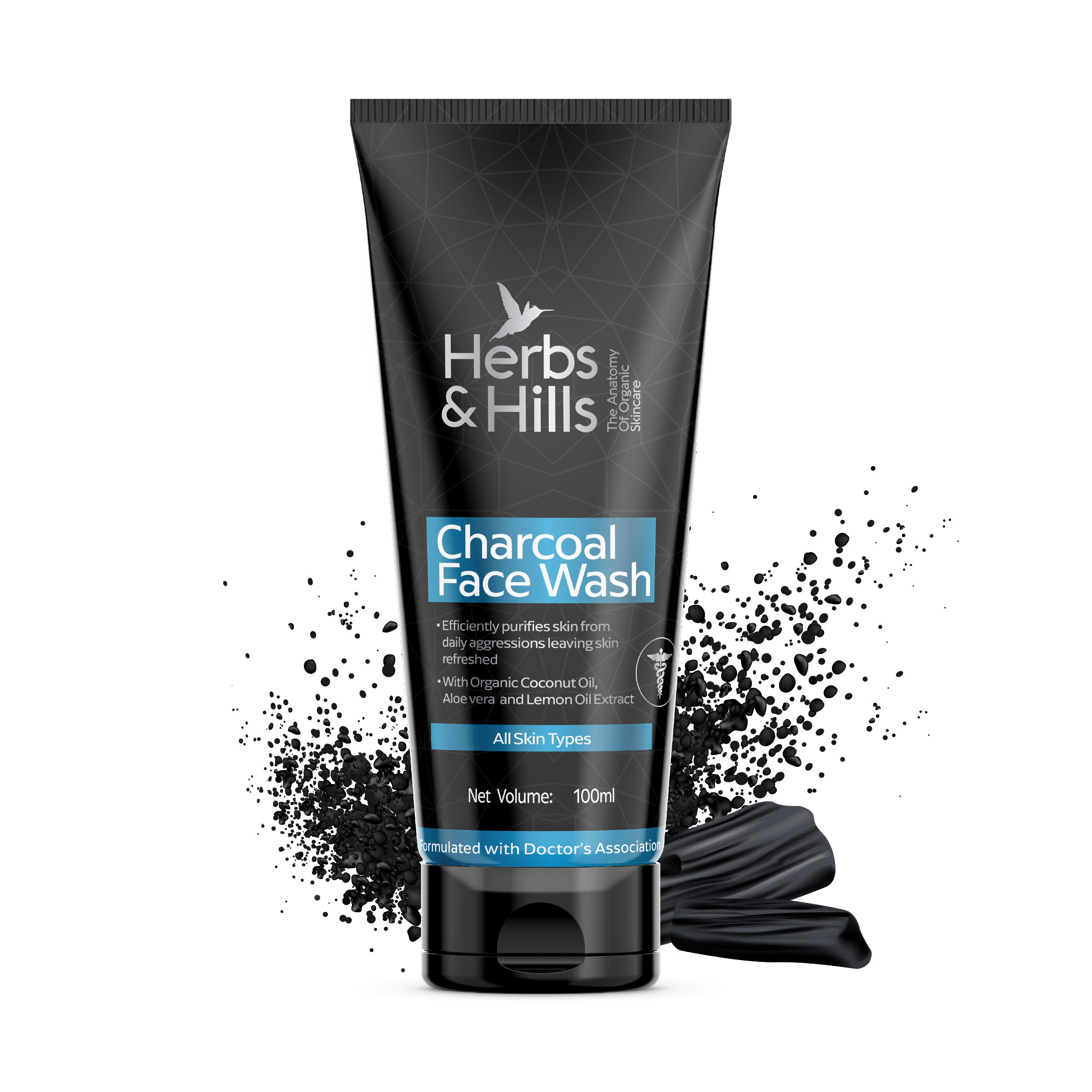 Charcoal Face Wash available in 50ml, 100ml